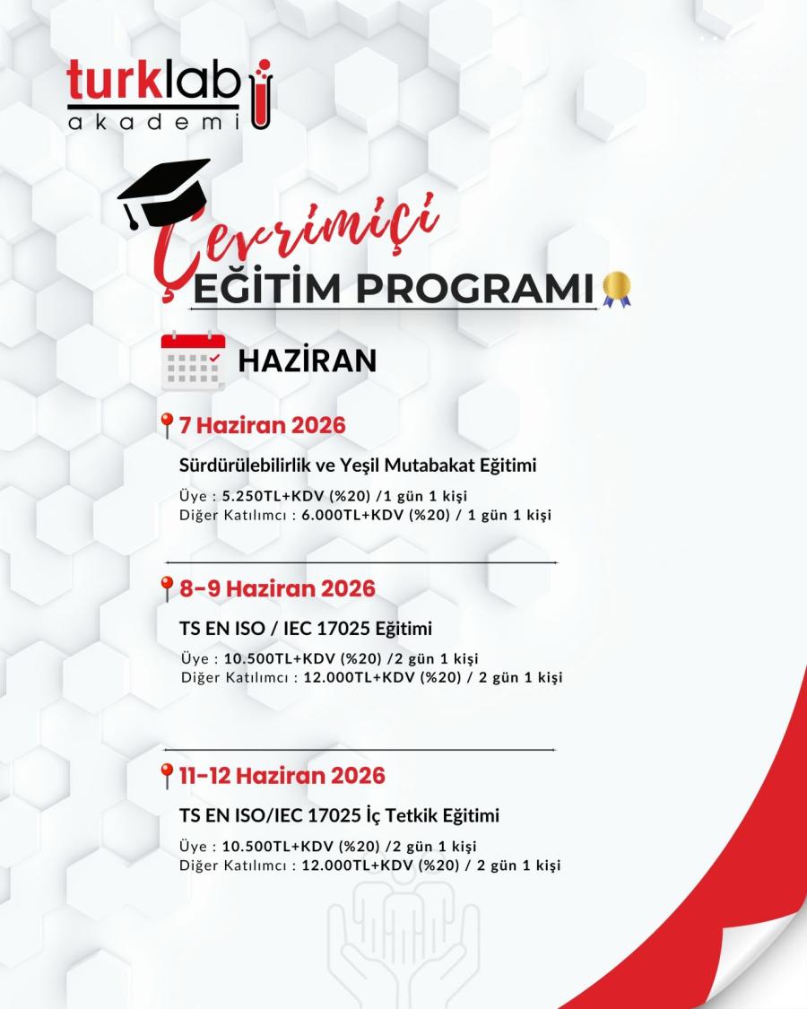 TURKLAB Akademi Eğitim Programı Haziran 2026