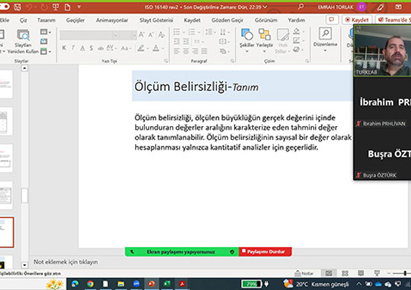 Gıda Mikrobiyolojisi Metotların Verifikasyonu ve Ölçüm Belirsizliği Eğitimi