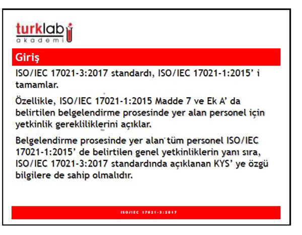 ISO/IEC 17021-2:2016 ve ISO/IEC 17021-3:2017 Eğitimi