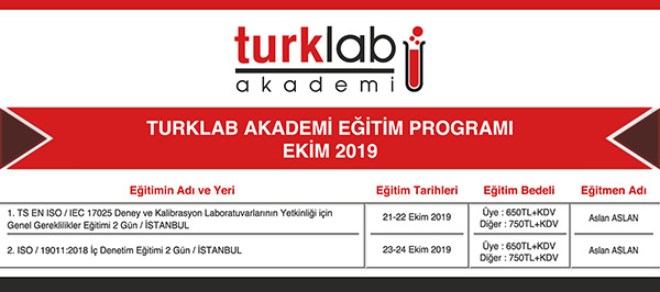 TURKLAB Akademi Eğitim Programı Ekim 2019